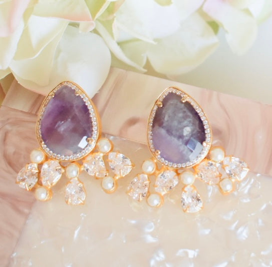 Viola Lumière Améthyste Studs